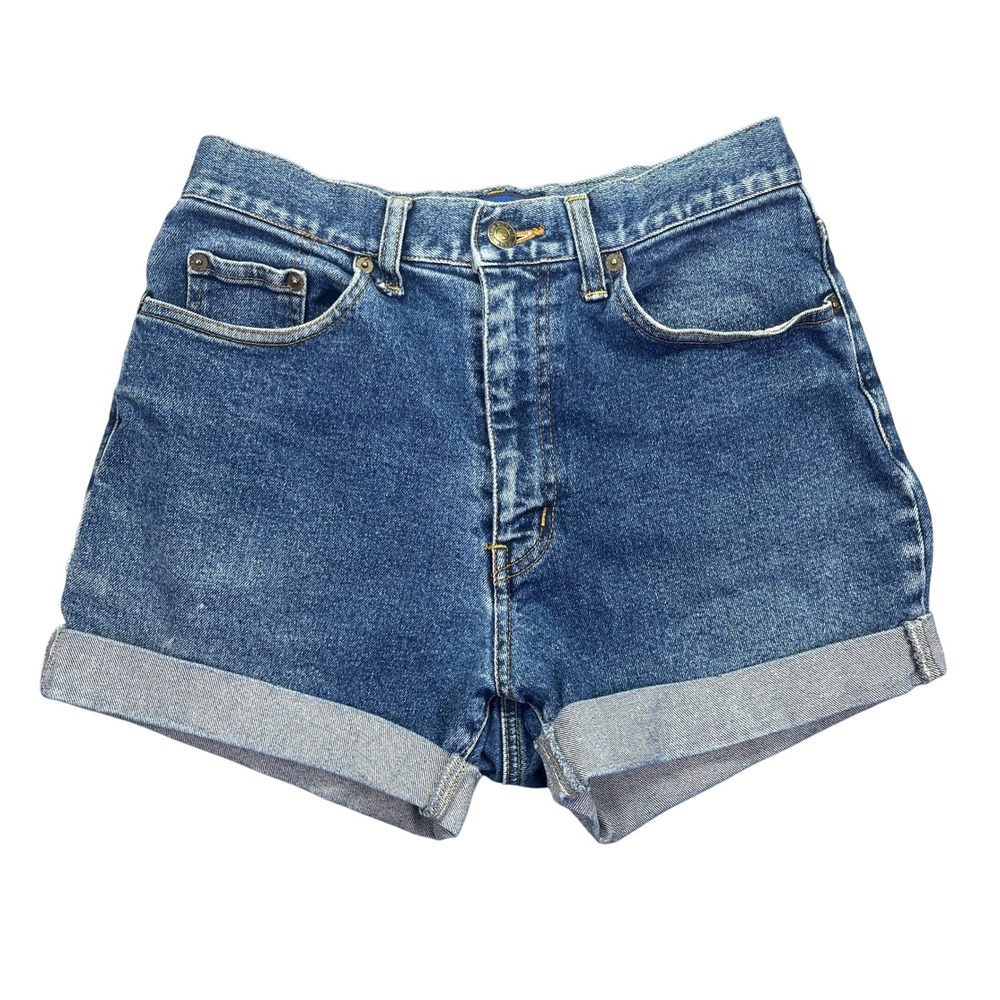 Neo R Jeans Denim Shorts High Waist Cuffed Blue Jean Shorts Womens Sz 26"‎